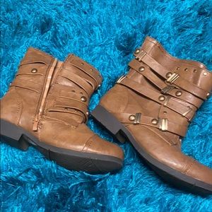 Glaze, 7.5 brown bootie, copper embellishments